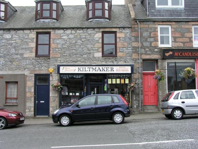 Geschäft eines Kiltmachers in Dufftown