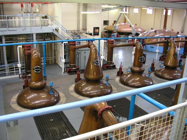 Brennblasen der Glenfiddich Distillery